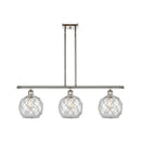 Farmhouse Rope Island Light shown in the Polished Nickel finish with a Clear Glass with White Rope shade
