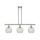 Athens Island Light shown in the Polished Nickel finish with a Clear shade