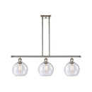 Athens Island Light shown in the Polished Nickel finish with a Seedy shade