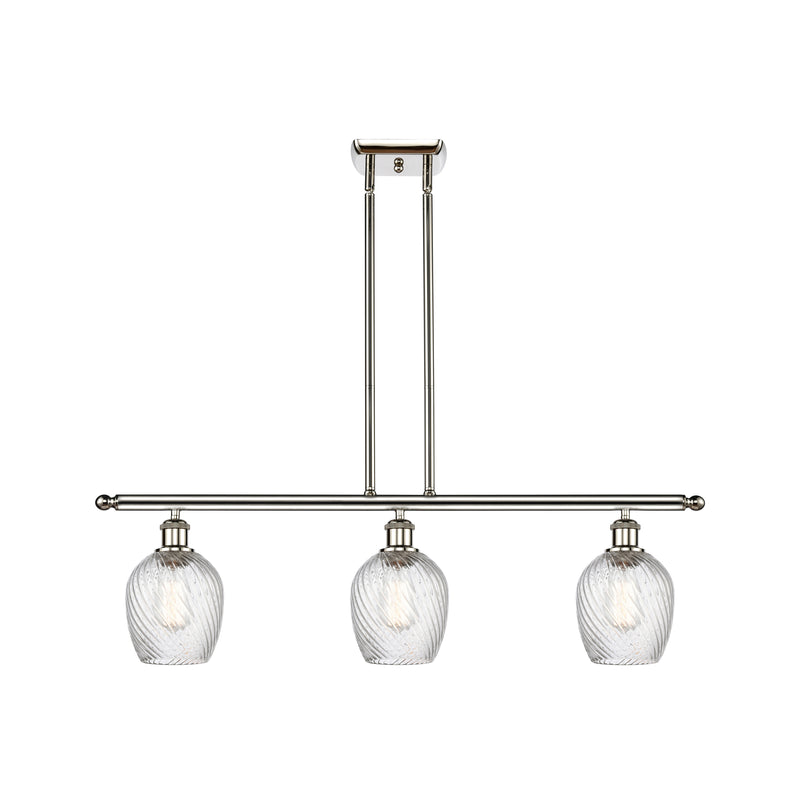 Salina Island Light shown in the Polished Nickel finish with a Clear Spiral Fluted shade