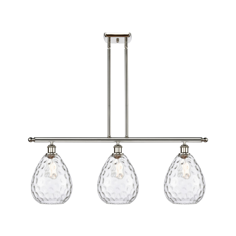 Waverly Island Light shown in the Polished Nickel finish with a Clear shade