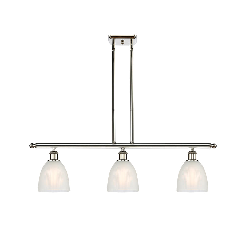 Castile Island Light shown in the Polished Nickel finish with a White shade