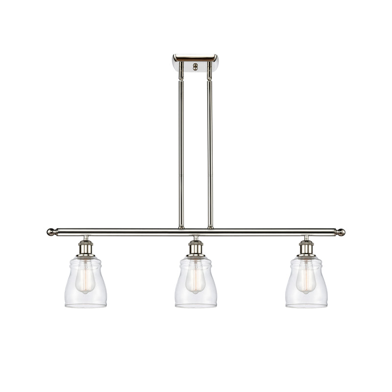 Ellery Island Light shown in the Polished Nickel finish with a Clear shade