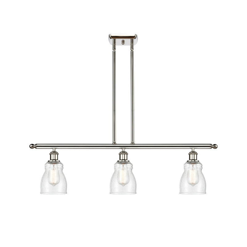 Ellery Island Light shown in the Polished Nickel finish with a Seedy shade