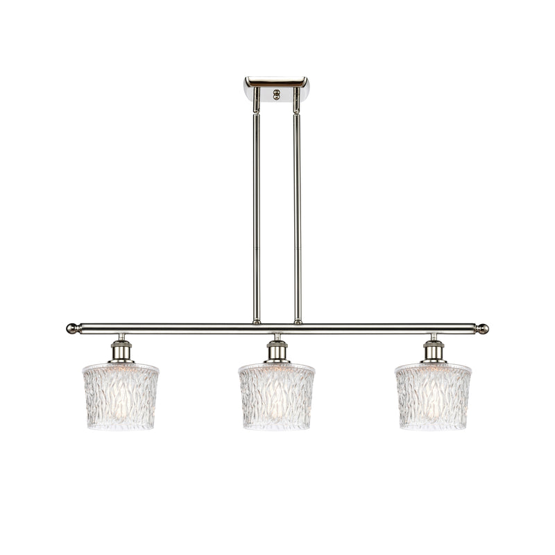 Niagra Island Light shown in the Polished Nickel finish with a Clear shade