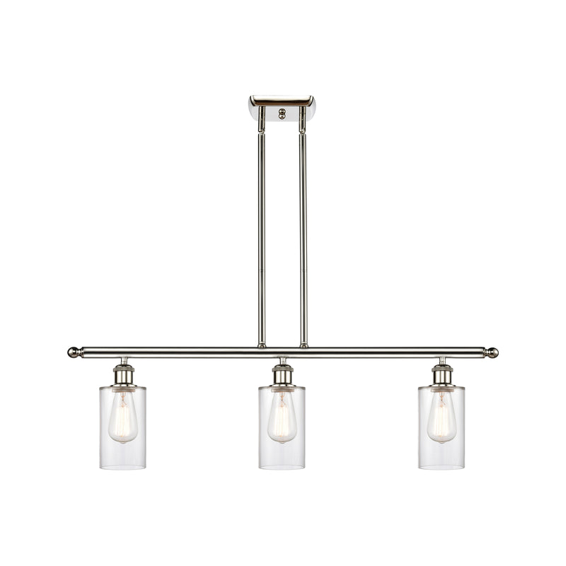 Clymer Island Light shown in the Polished Nickel finish with a Clear shade