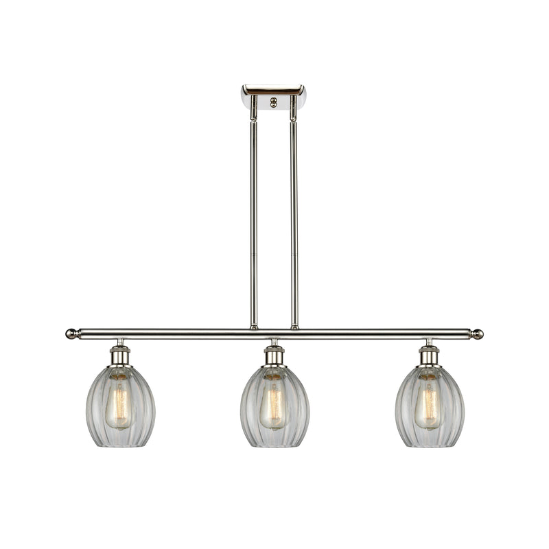 Eaton Island Light shown in the Polished Nickel finish with a Clear shade