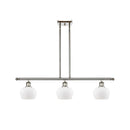 Fenton Island Light shown in the Polished Nickel finish with a Matte White shade