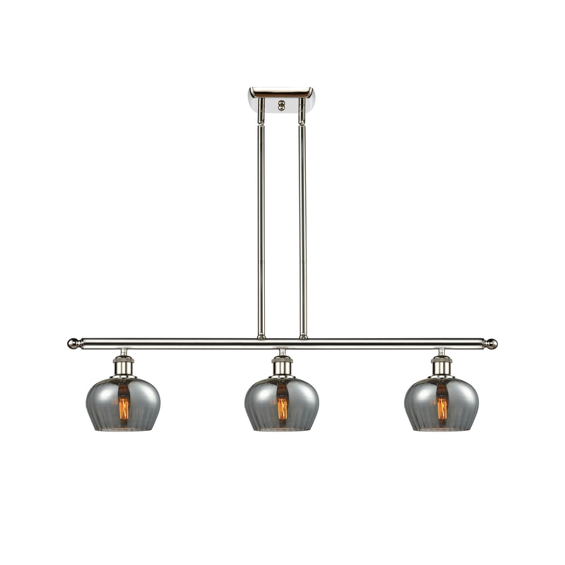 Fenton Island Light shown in the Polished Nickel finish with a Plated Smoke shade