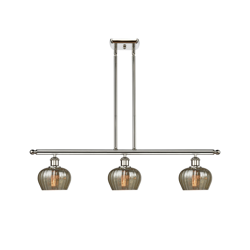 Fenton Island Light shown in the Polished Nickel finish with a Mercury shade