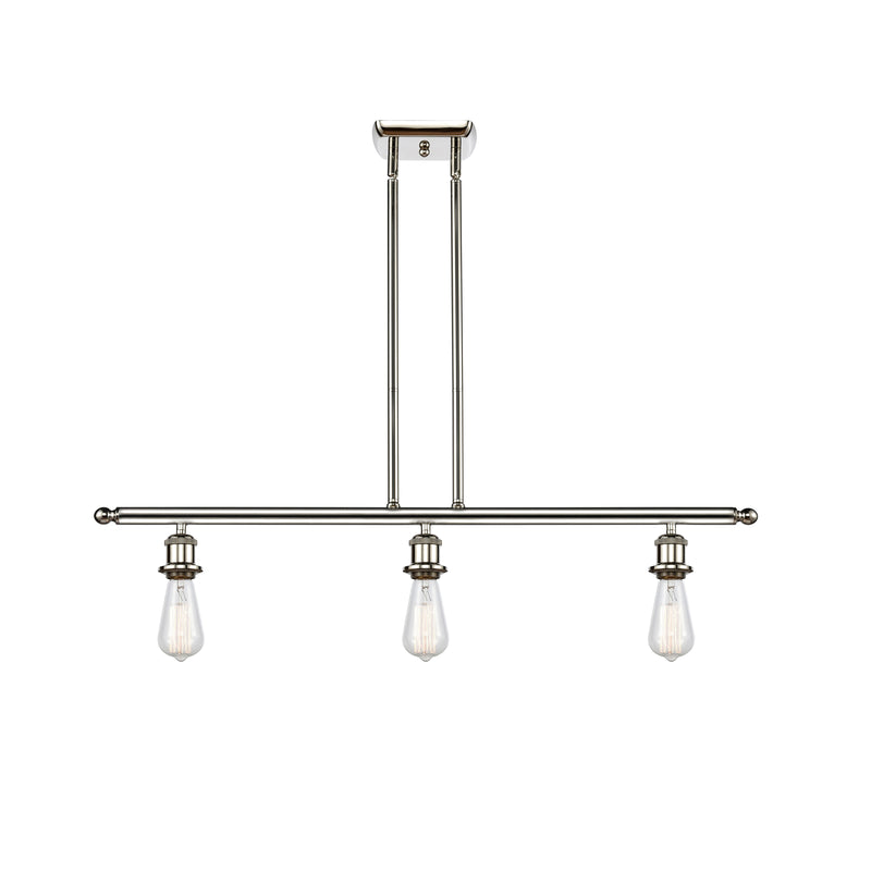 Bare Bulb Island Light shown in the Polished Nickel finish