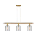 Cobbleskill Island Light shown in the Satin Gold finish with a Clear shade