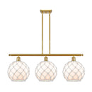 Farmhouse Rope Island Light shown in the Satin Gold finish with a White Glass with White Rope shade