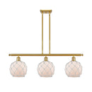 Farmhouse Rope Island Light shown in the Satin Gold finish with a White Glass with White Rope shade