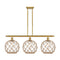 Farmhouse Rope Island Light shown in the Satin Gold finish with a Clear Glass with Brown Rope shade