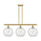 Farmhouse Rope Island Light shown in the Satin Gold finish with a Clear Glass with White Rope shade