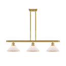 Orwell Island Light shown in the Satin Gold finish with a Matte White shade