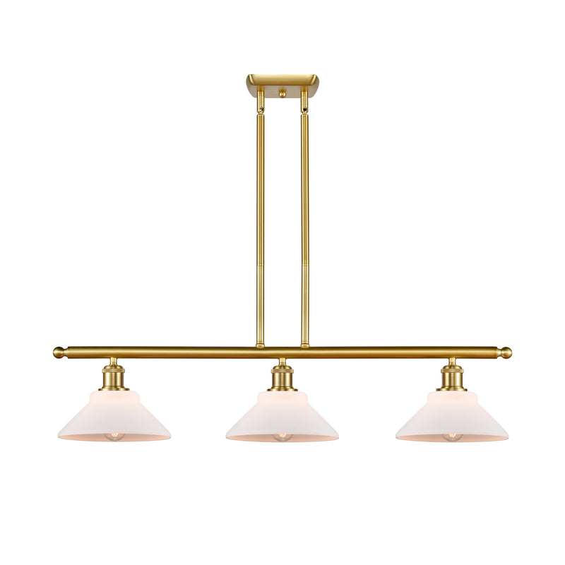 Orwell Island Light shown in the Satin Gold finish with a Matte White shade