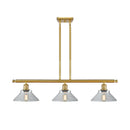 Orwell Island Light shown in the Satin Gold finish with a Clear shade