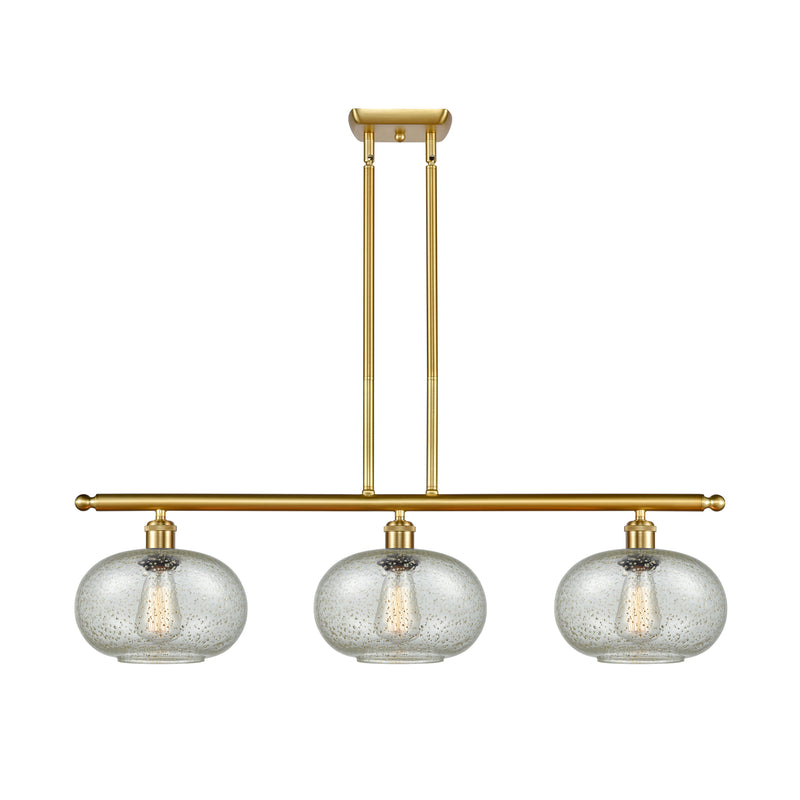 Gorham Island Light shown in the Satin Gold finish with a Mica shade