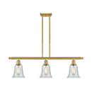 Hanover Island Light shown in the Satin Gold finish with a Fishnet shade