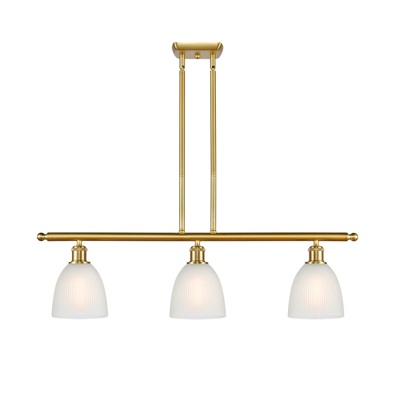 Castile Island Light shown in the Satin Gold finish with a White shade