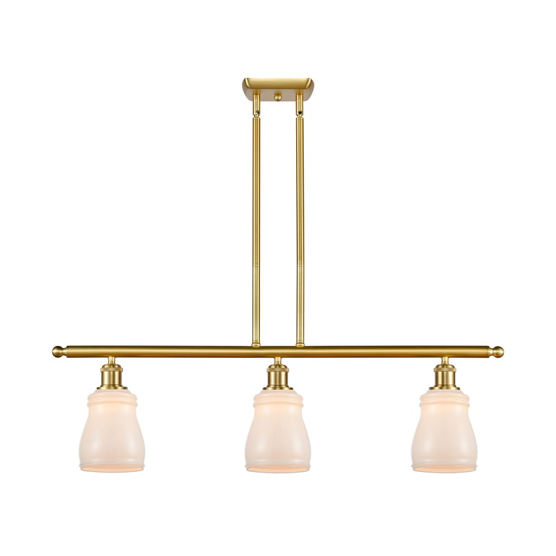 Ellery Island Light shown in the Satin Gold finish with a White shade