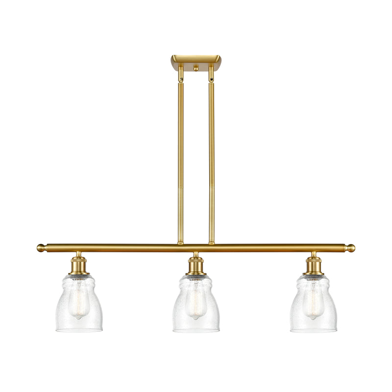 Ellery Island Light shown in the Satin Gold finish with a Seedy shade