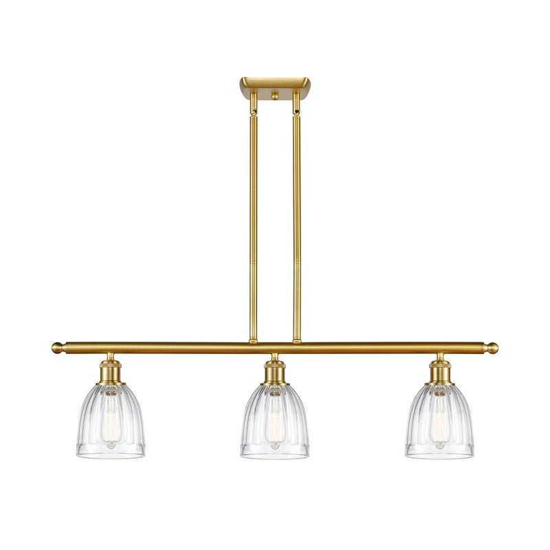 Brookfield Island Light shown in the Satin Gold finish with a Clear shade