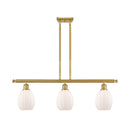 Eaton Island Light shown in the Satin Gold finish with a Matte White shade