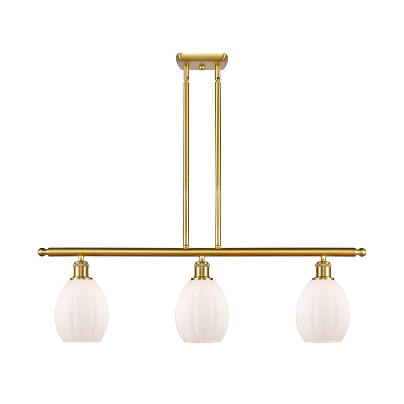 Eaton Island Light shown in the Satin Gold finish with a Matte White shade