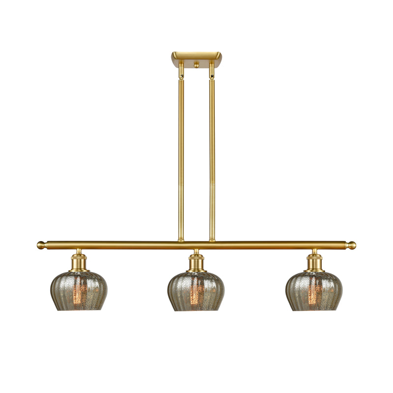 Fenton Island Light shown in the Satin Gold finish with a Mercury shade