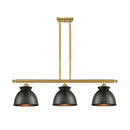 Adirondack Island Light shown in the Satin Gold finish with a Matte Black shade