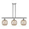 Farmhouse Rope Island Light shown in the Brushed Satin Nickel finish with a Clear Glass with Brown Rope shade