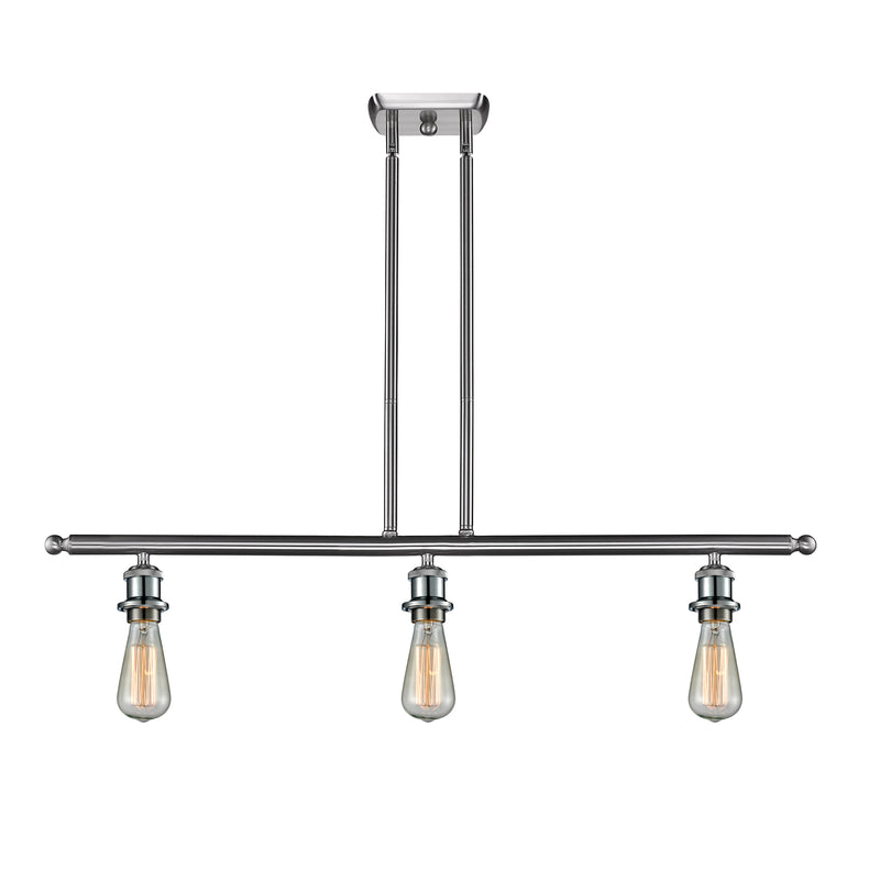 Bare Bulb Island Light shown in the Brushed Satin Nickel finish