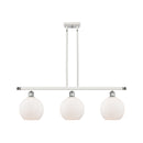 Athens Island Light shown in the White and Polished Chrome finish with a Matte White shade