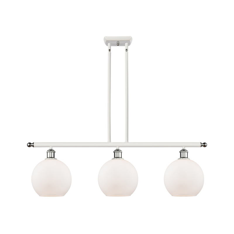 Athens Island Light shown in the White and Polished Chrome finish with a Matte White shade