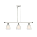 Castile Island Light shown in the White and Polished Chrome finish with a White shade