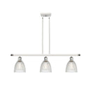 Castile Island Light shown in the White and Polished Chrome finish with a Clear shade