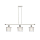 Niagra Island Light shown in the White and Polished Chrome finish with a Clear shade