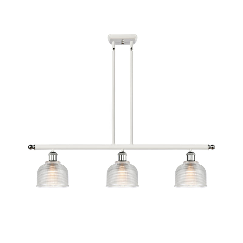 Dayton Island Light shown in the White and Polished Chrome finish with a Clear shade