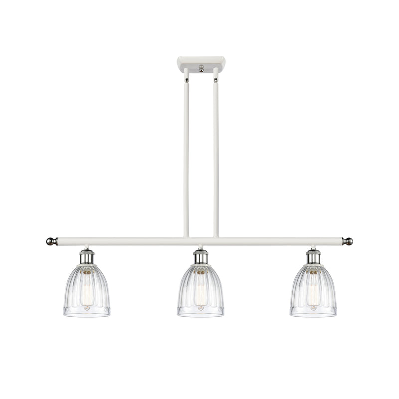 Brookfield Island Light shown in the White and Polished Chrome finish with a Clear shade