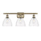 Ballston Dome Bath Vanity Light shown in the Antique Brass finish with a Clear shade