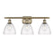 Ballston Dome Bath Vanity Light shown in the Antique Brass finish with a Seedy shade