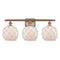 Farmhouse Rope Bath Vanity Light shown in the Antique Copper finish with a White Glass with White Rope shade