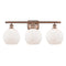 Athens Bath Vanity Light shown in the Antique Copper finish with a Matte White shade