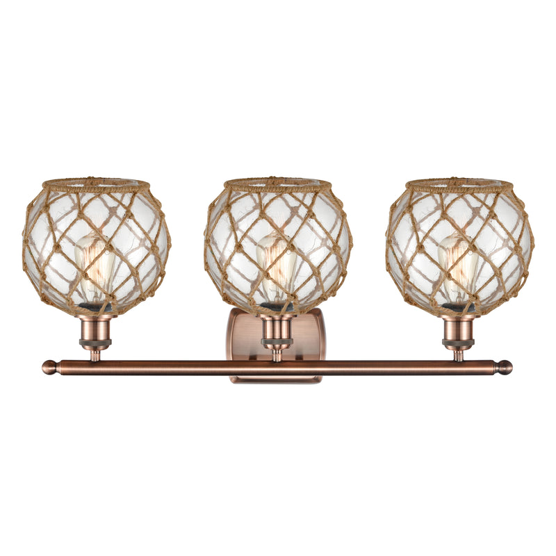 Innovations Lighting Farmhouse Rope 3 Light Bath Vanity Light Part Of The Ballston Collection 516-3W-AC-G122-8RB-LED