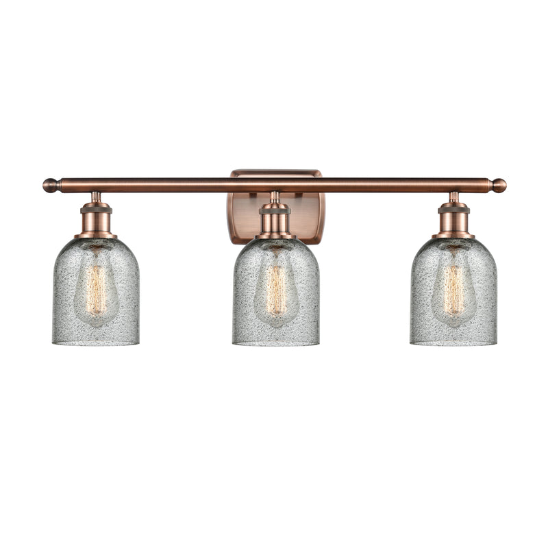 Caledonia Bath Vanity Light shown in the Antique Copper finish with a Charcoal shade