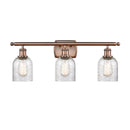 Caledonia Bath Vanity Light shown in the Antique Copper finish with a Mica shade