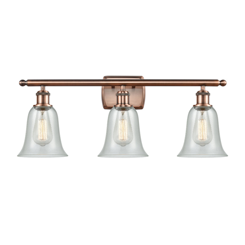 Hanover Bath Vanity Light shown in the Antique Copper finish with a Fishnet shade